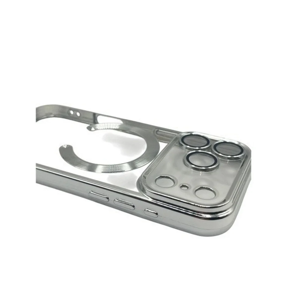 iPhone 17 Pro Clear Protective Case Silver Metallic‎ Trim NEW